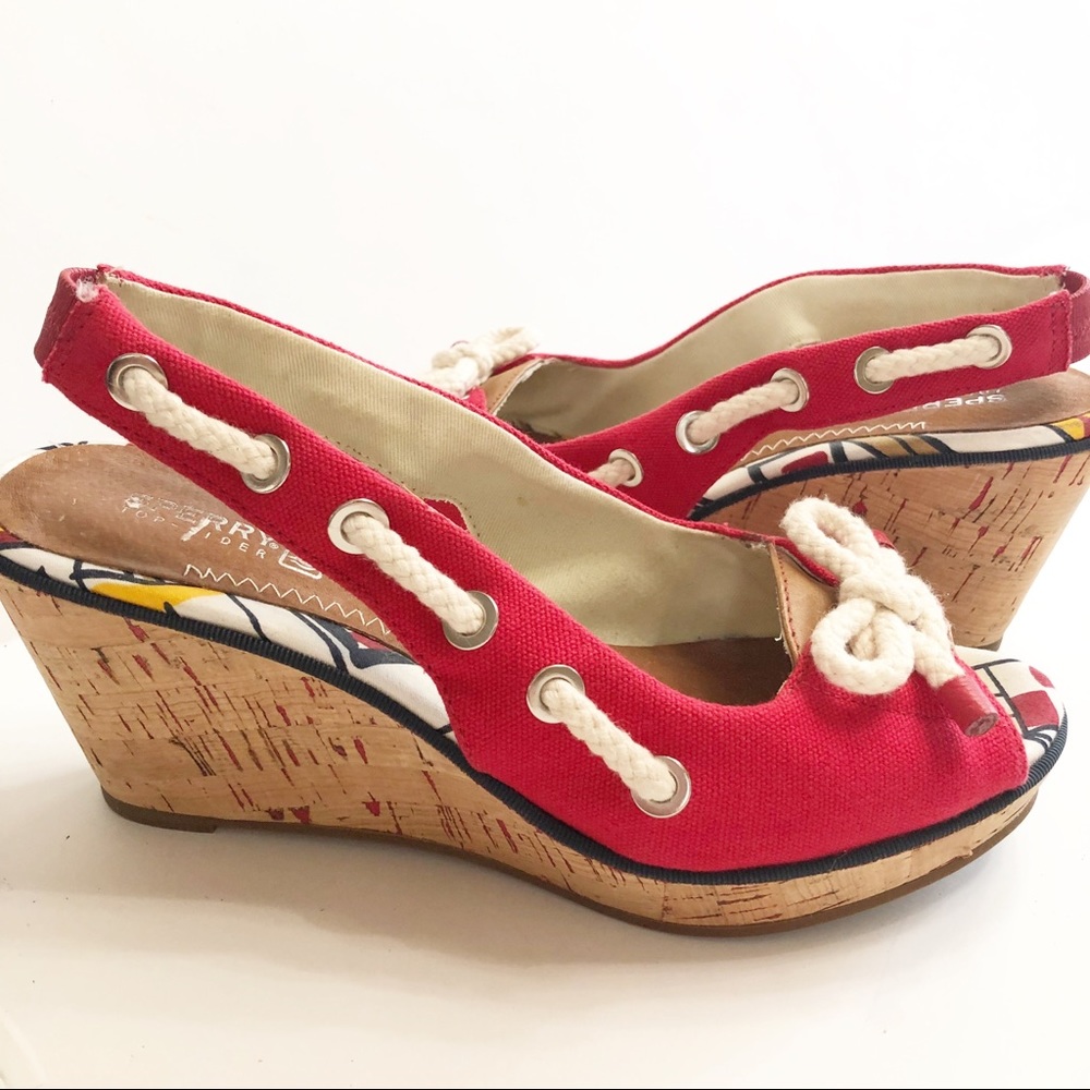 Sperry Top-Sider Southport Wedge Sandals Size 7